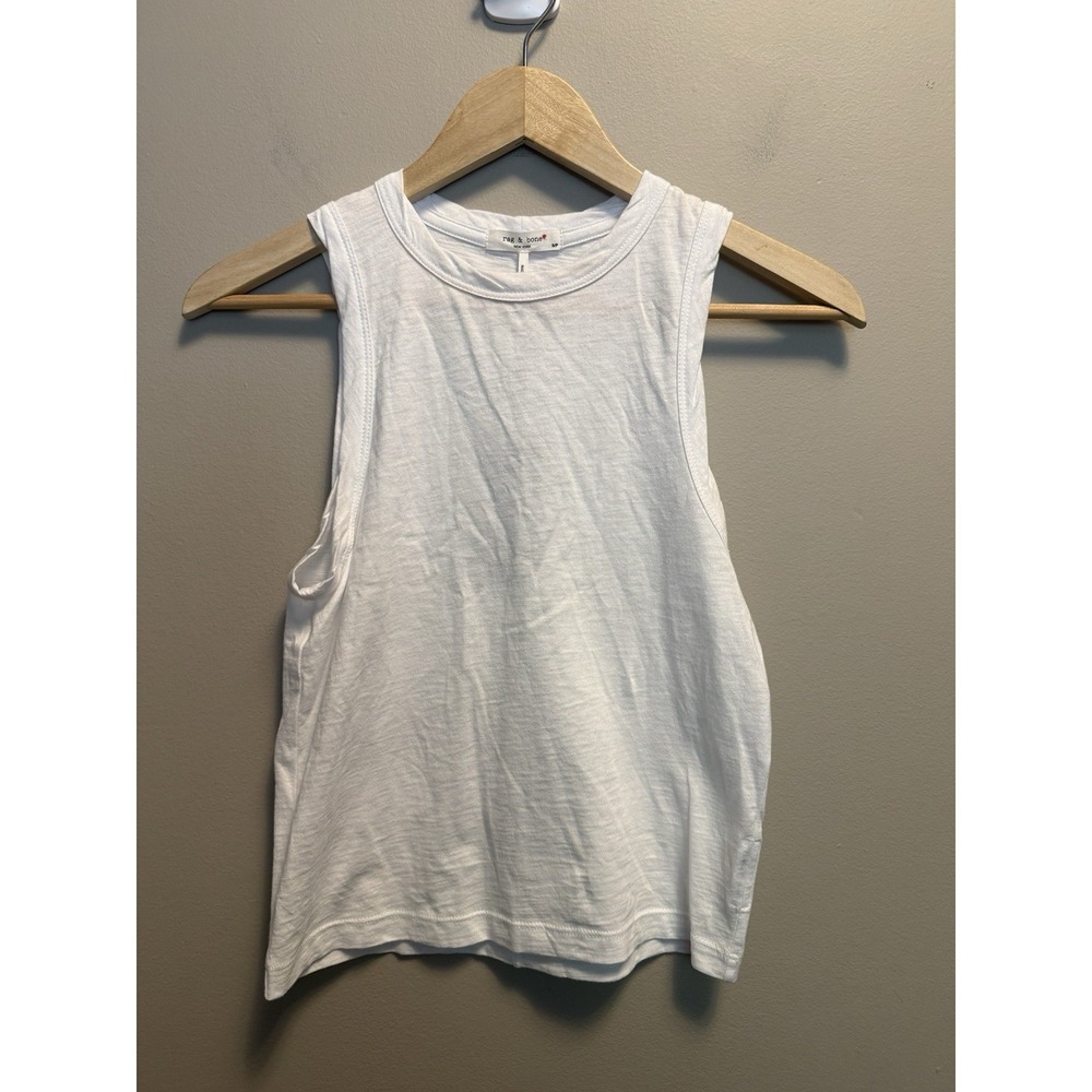 Rag & Bone Sadie Cotton Muscle Tee Crop Sleeveless White Size Small NWT Read
